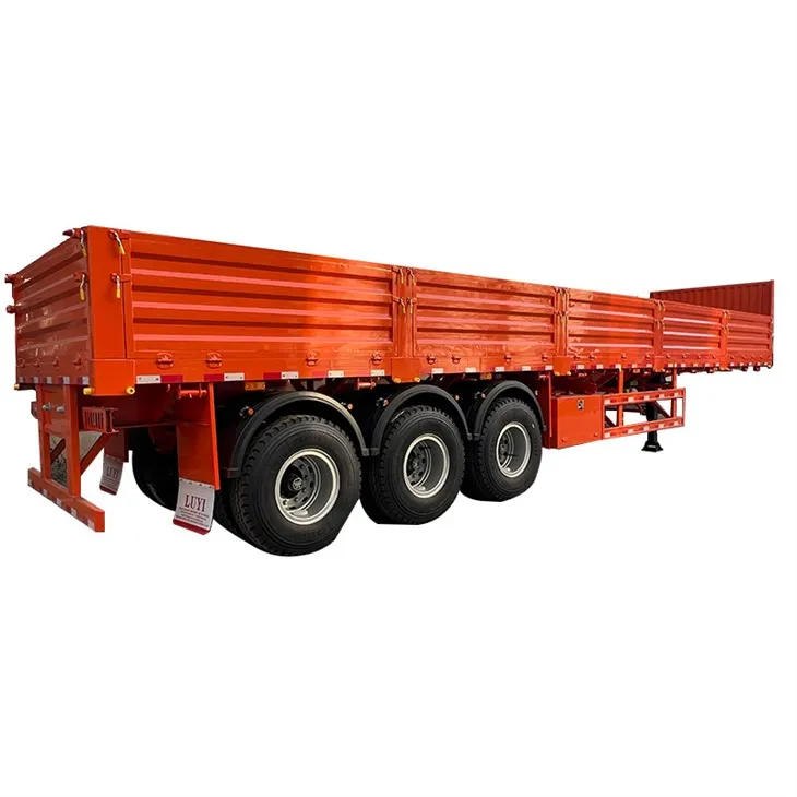 3 o'qli panjarali treyler yuk tashuvchi yon devorli yuk mashinasi yarim tirkamasi