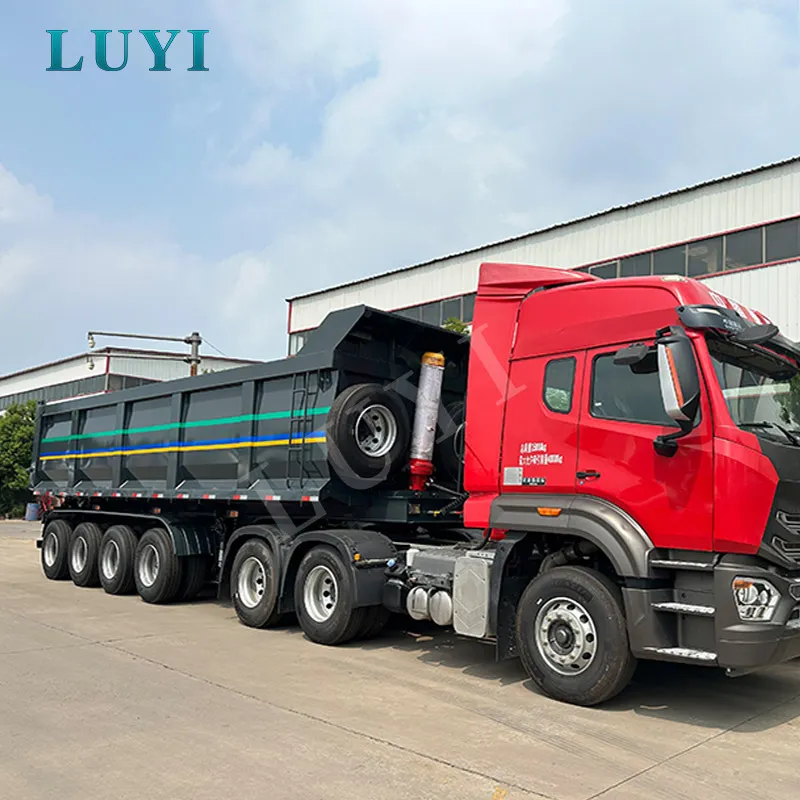 Yangi 4 - Axl 100 - tonna - na gidravikaning tipidagi qizil rangli yuk mashinasi