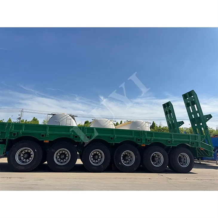 6 o'qli yuqori sifatli tekis yotoqli treyler yuk mashinasi konteyneri