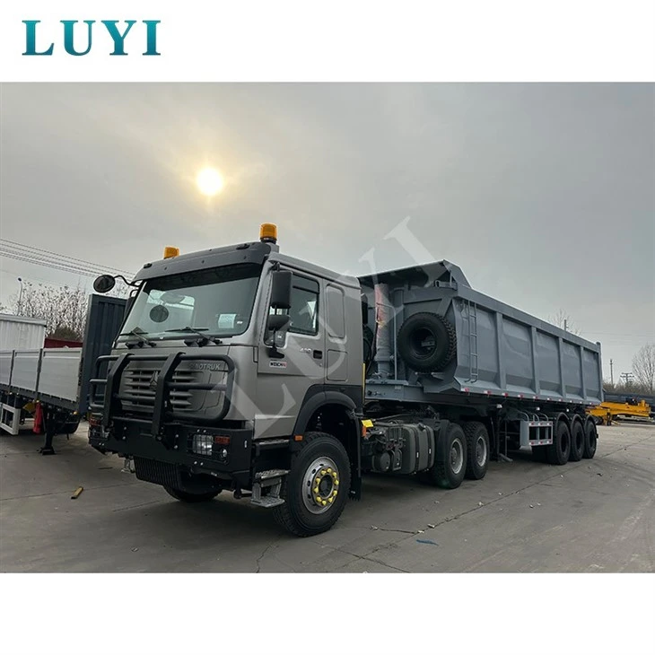 Three-axle U-shaped Side-tipping Dump Truck Cargo Trailer high quality